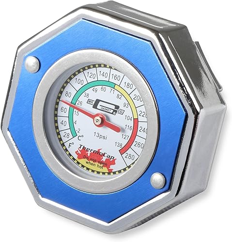 Mr. Gasket 2470B Domestic ThermoCap, tapa de radiador con medidor de temperatura
