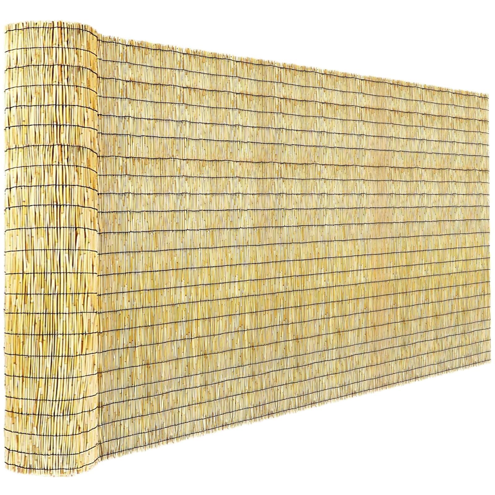KOIUEYW Bamboo Reed Fencing, Natural Bamboo Screens Outdoor for Patio, Decorative Balcony Privacy Screen Reed Fence Rolls Curtains for Garden Backyard