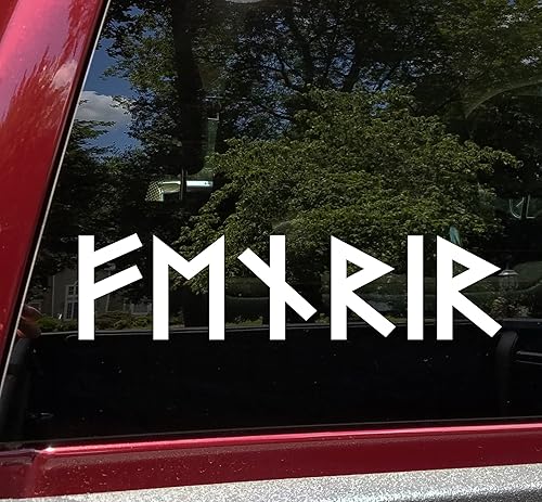 Miniatura 3 de Minglewood Trading Fenrir Futhark Rune - Calcomanía de vinilo para automóvil, laptop, ventana, mitología pagana, runas nórdicas, impermeable, Oracal