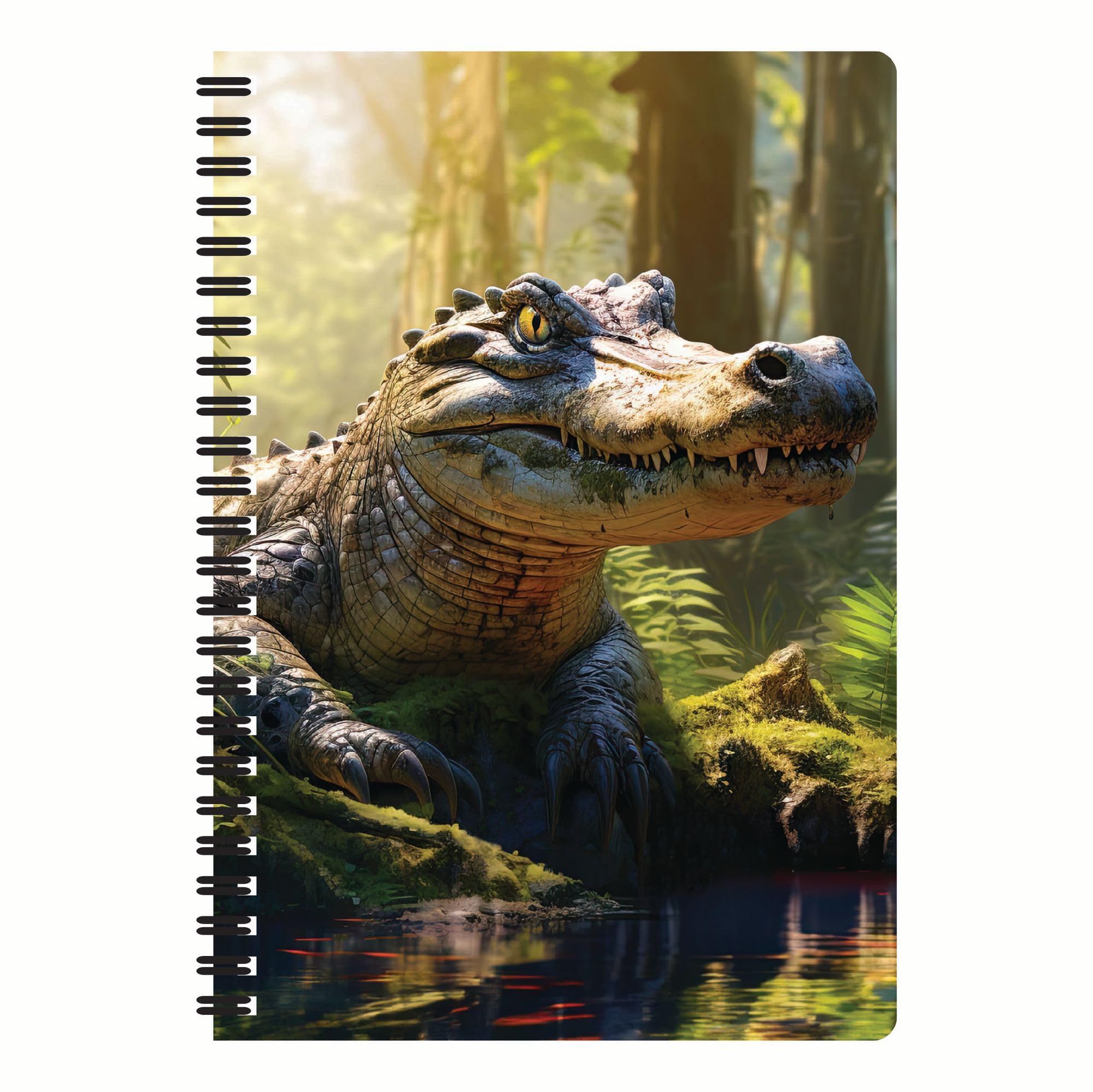 3D LiveLife Notebooks - Gator Haven from Deluxebase. Lined 21cm x 14.5cm A5 Notepad. 80 Page Spiral Bound Notebook with Lenticular Alligator Cover. Wild Animal Journal for Women and Men.