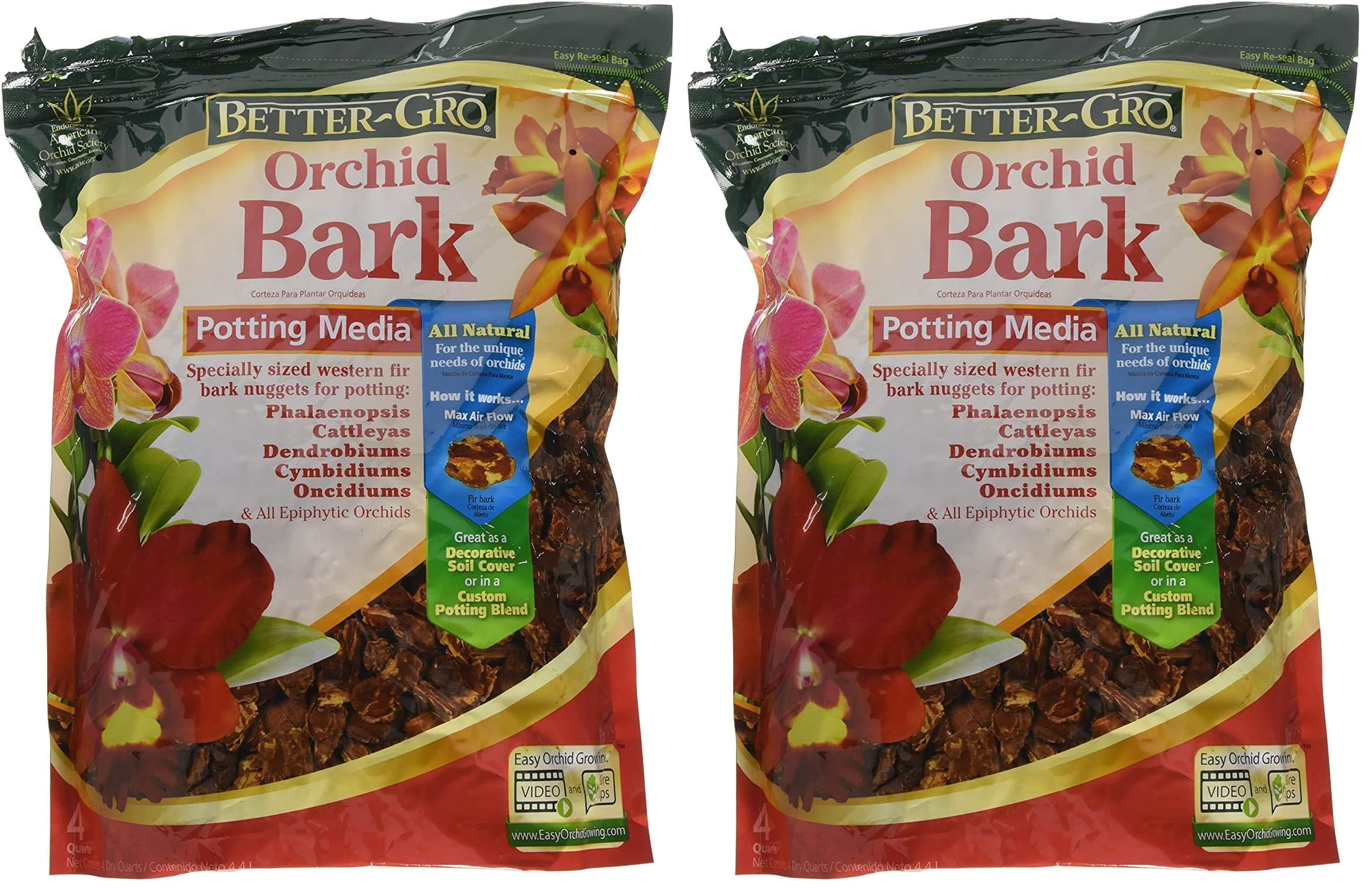 Sun Bulb Company Inc 50180 Better Gro 4-Quart Orchid Bark, Brown (Pack of 2)