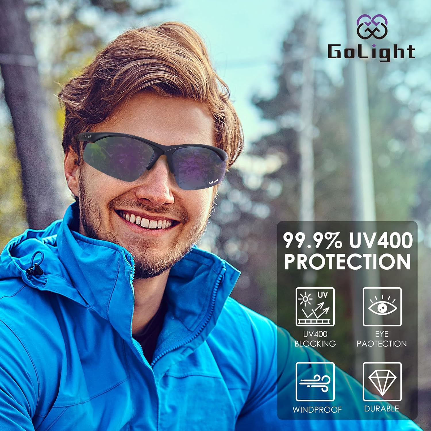 GoLight Polarized Sports Sunglasses for Men & Women – UV400, Anti-Glare, Lightweight Frame,Metal Hinges – for Running,Driving - Image 6