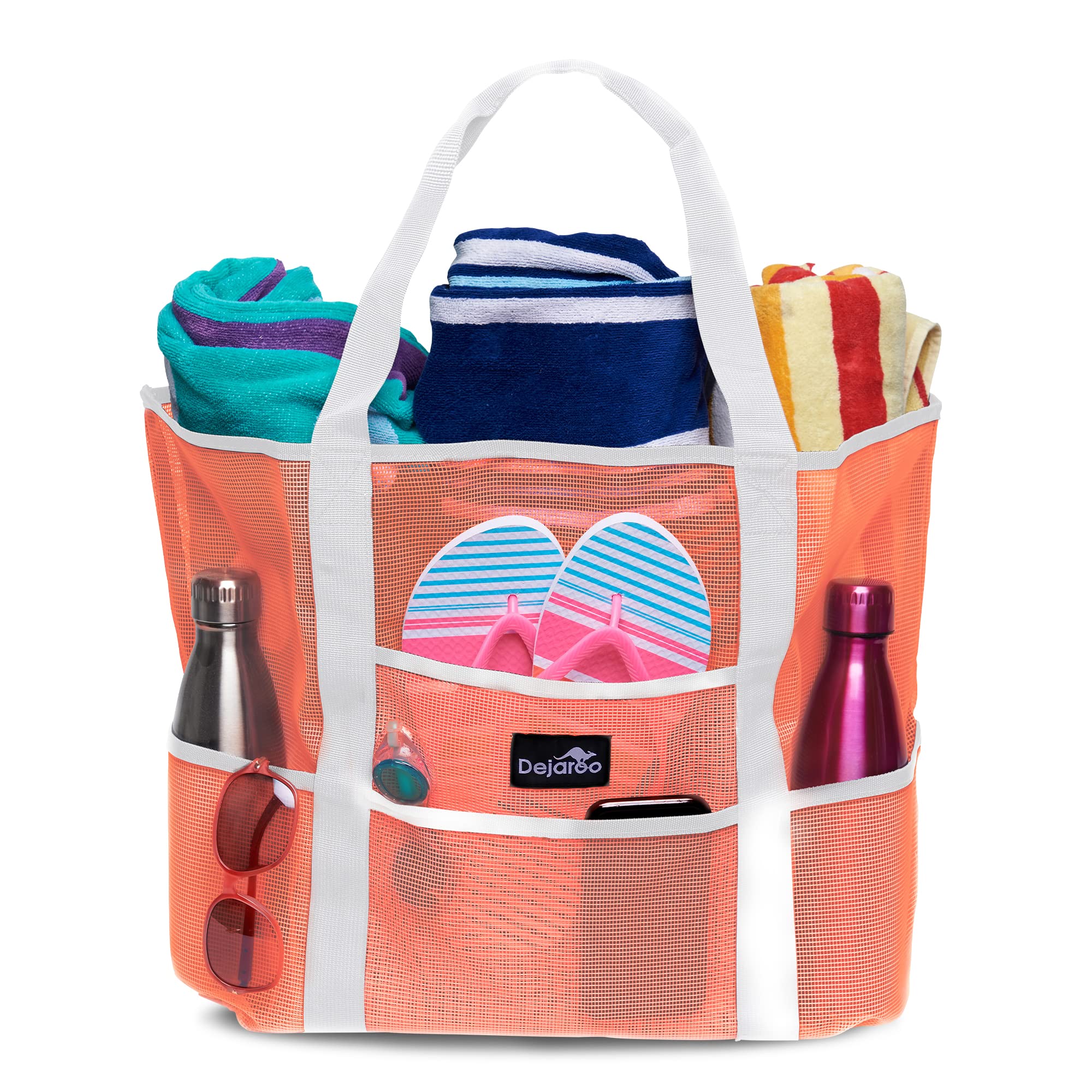 Dejaroo Mesh Sand Free Bag - Strong Lightweight Bag For Beach & Vacation Essentials. Tons of Storage!