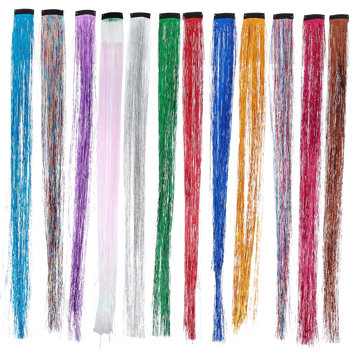 11pcs Hair Tinsel Strands Glitter Extensions for Festivals Parties and Special Occasions Easy to Apply No Dye Needed