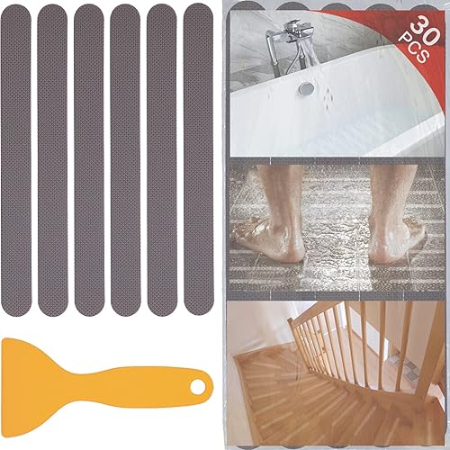 Miniatura 8 de V-TOP 30 calcomanías antideslizantes para bañera, tiras adhesivas antideslizantes para ducha de seguridad, bandas de rodadura para baño, suelo,