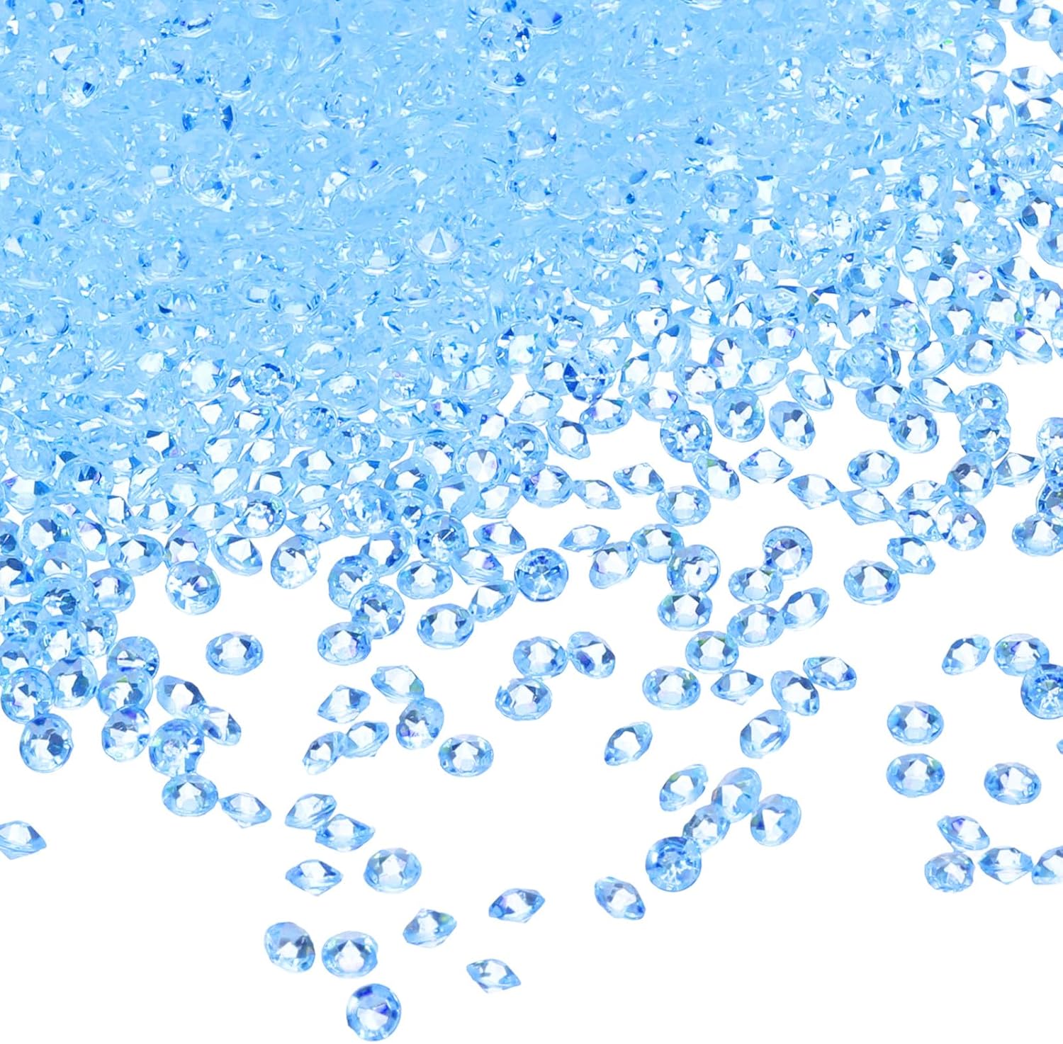 uxcell 10000Pcs Wedding Table Scatter Confetti Fake Crystals Acrylic Diamonds Rhinestones Vase Fillers Gems for Crafts, Table Centerpiece Decor, Bridal Shower Party (Light Blue, 3mm)