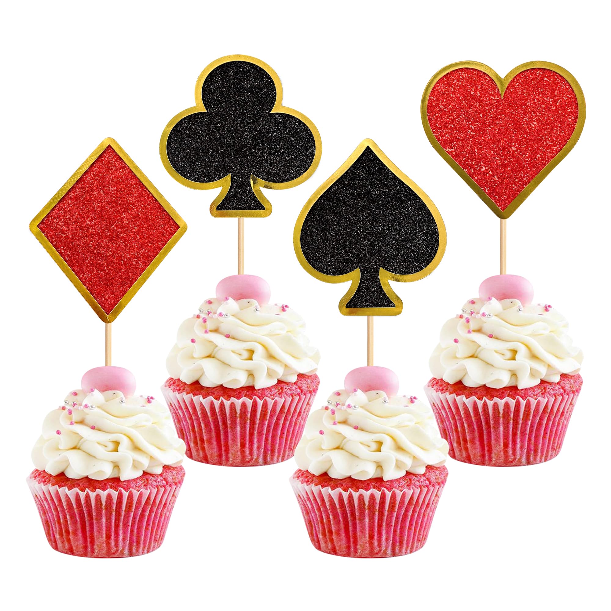 24 PCS Poker Themed Cupcake Toppers Poker Game Chips Player Las Vegas Theme Gambling Cupcake Picks Las Vegas Casino Night Poker Theme Birthday Party