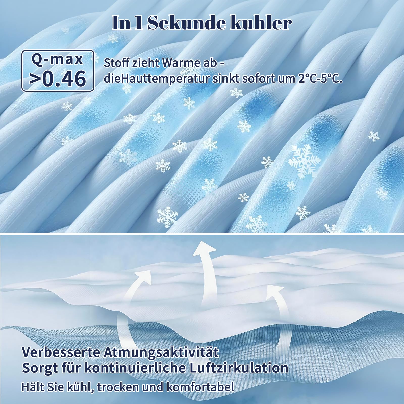 PHF Kühldecke 150 x 200 cm, Doppelseitige Atmungsaktive Sommerdecke mit Q-Max ≥ 0,46 für Nachtschweiß und hitzeempfindliche Schläfer aus Bambusviskose, Anthrazit