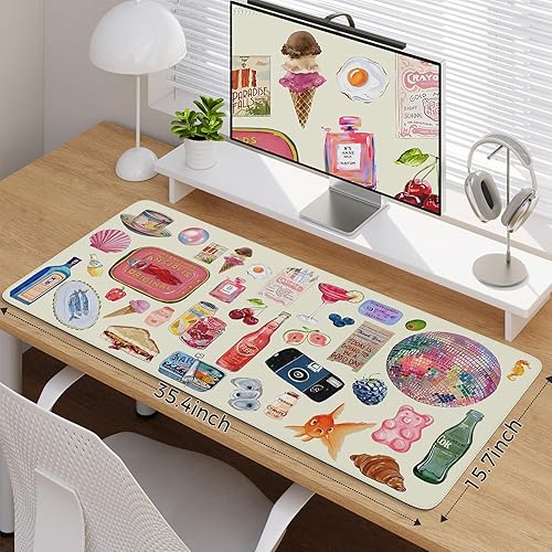 Miniatura 2 de iCasso - Alfombrilla de escritorio para teclado y mouse, alfombrilla grande para mouse, almohadilla de escritorio, alfombrilla antideslizante grande