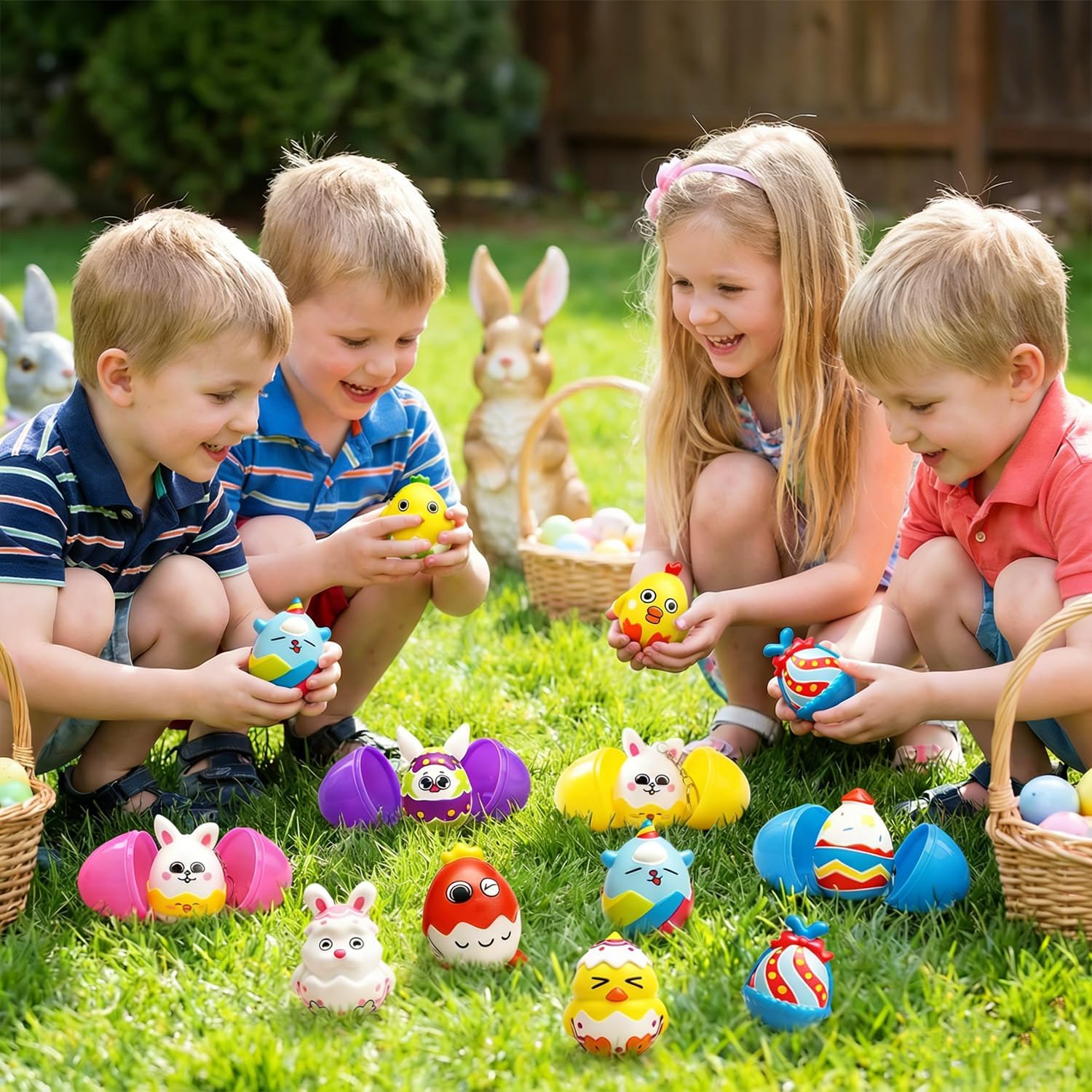 12 Pack Easter Eggs with Slow Easter Rising Squishy Toys, Colorful Squishy Easter Egg Fillers Bulks for Kids Toddlers Teens Boys Girls Easter Basket Stuffers Hunt Easter Party Favor