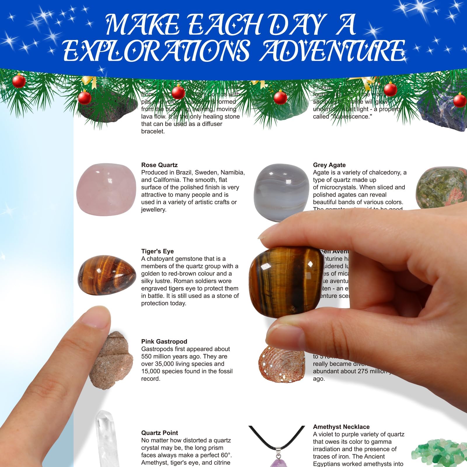 Snapklik crystal advent calendar 2024 rock minerals fossils