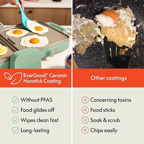 Miniatura 6 de Bella Plancha de cerámica plegable Fold-n-Store de doble temperatura de 10" x 20", utensilios de cocina que se adaptan a cualquier lugar™, Vidrio de