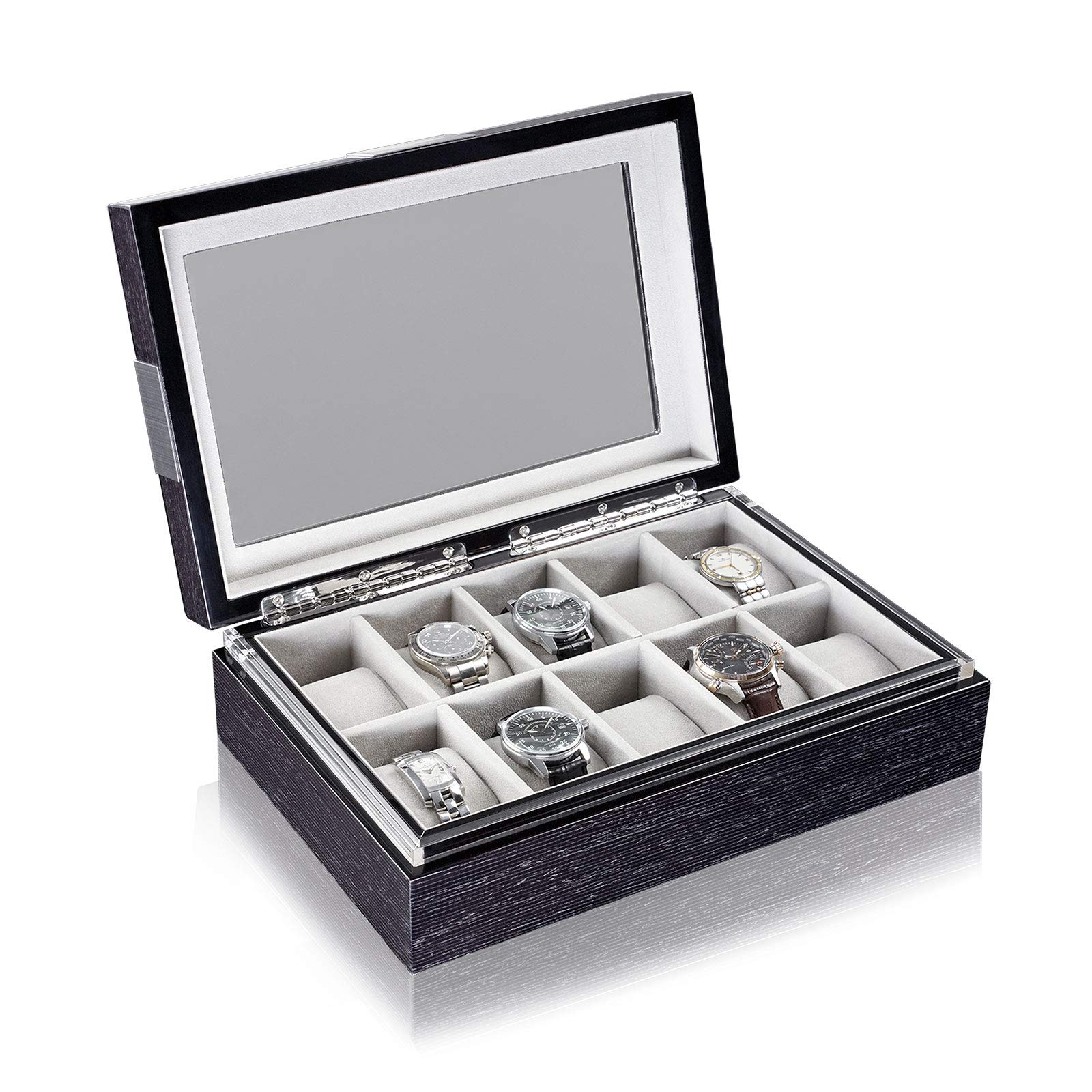 HEISSE & SÖHNE SEIT 1976® Uhrenbox Executive 10 Quercus mit Sichtfenster für 10 Armbanduhren
