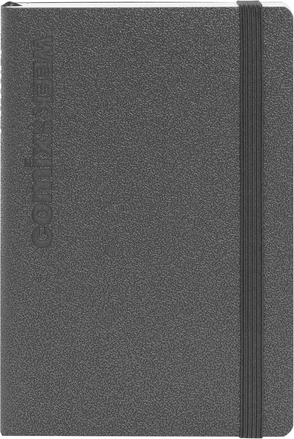 Comix Luxury, Medium - Weekly Planner 2025 12 Months, with Inner Pocket, Elastic Closure, Double Bookmark, 192 Pages, Format 10.7 x 15.9h cm - Grey
