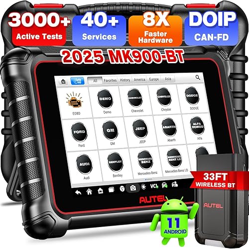Escáner Autel MaxiCOM MK900BT, MK900-BT Bidireccional OBD2 herramienta de escaneo con CAN FD DoIP, servicio de 40+, BT 2.0 Up. de MK900 MK808S