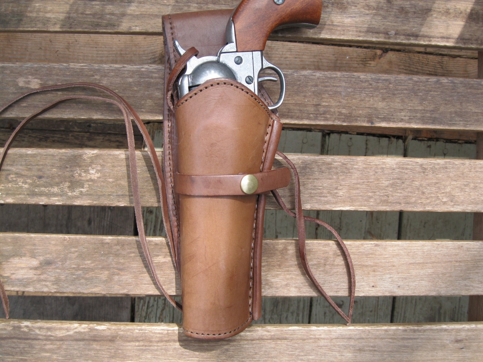 Western Express – Left – for 6” Brown Smooth Leather Gun Holster (.44 .45 Caliber)