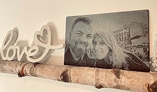 Jackplott Dein Foto als Lasergravur auf Schieferplatte - Schiefertal - persönlich und individuell (40 x 25 cm) - Wandbild für Wohnzimmer, Wohnheim