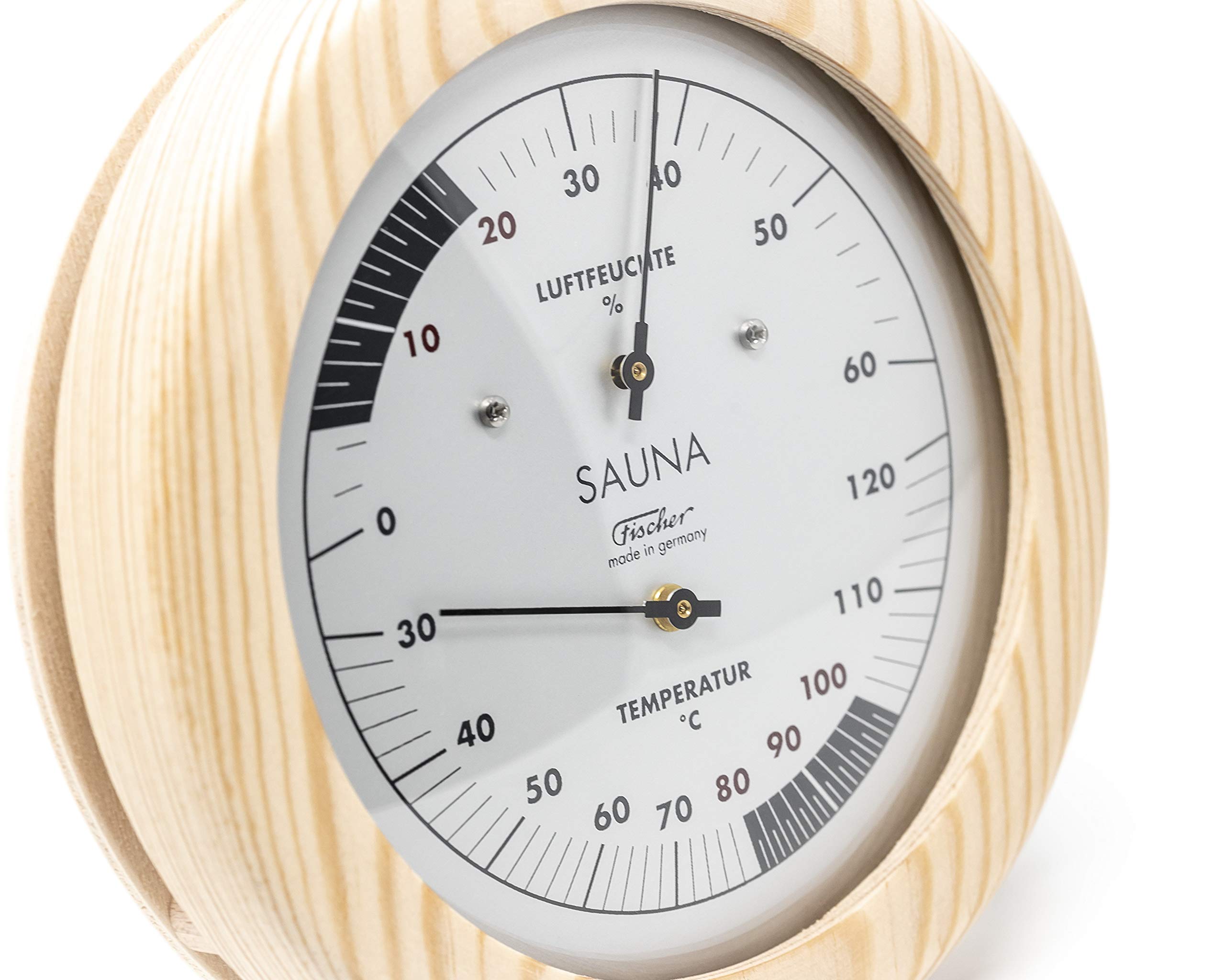 Fischer Sauna thermohygrometer, Madera, Apachi Madera, 30 x 15,5 x 30 cm