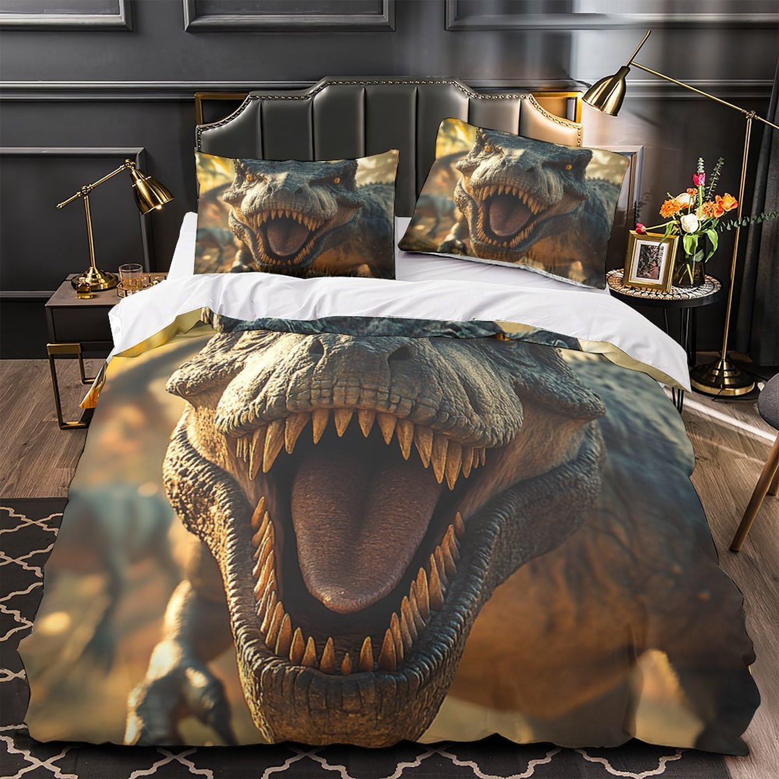 Housse de Couette Tyrannosaure Hypoallergénique et Respirante 260x220