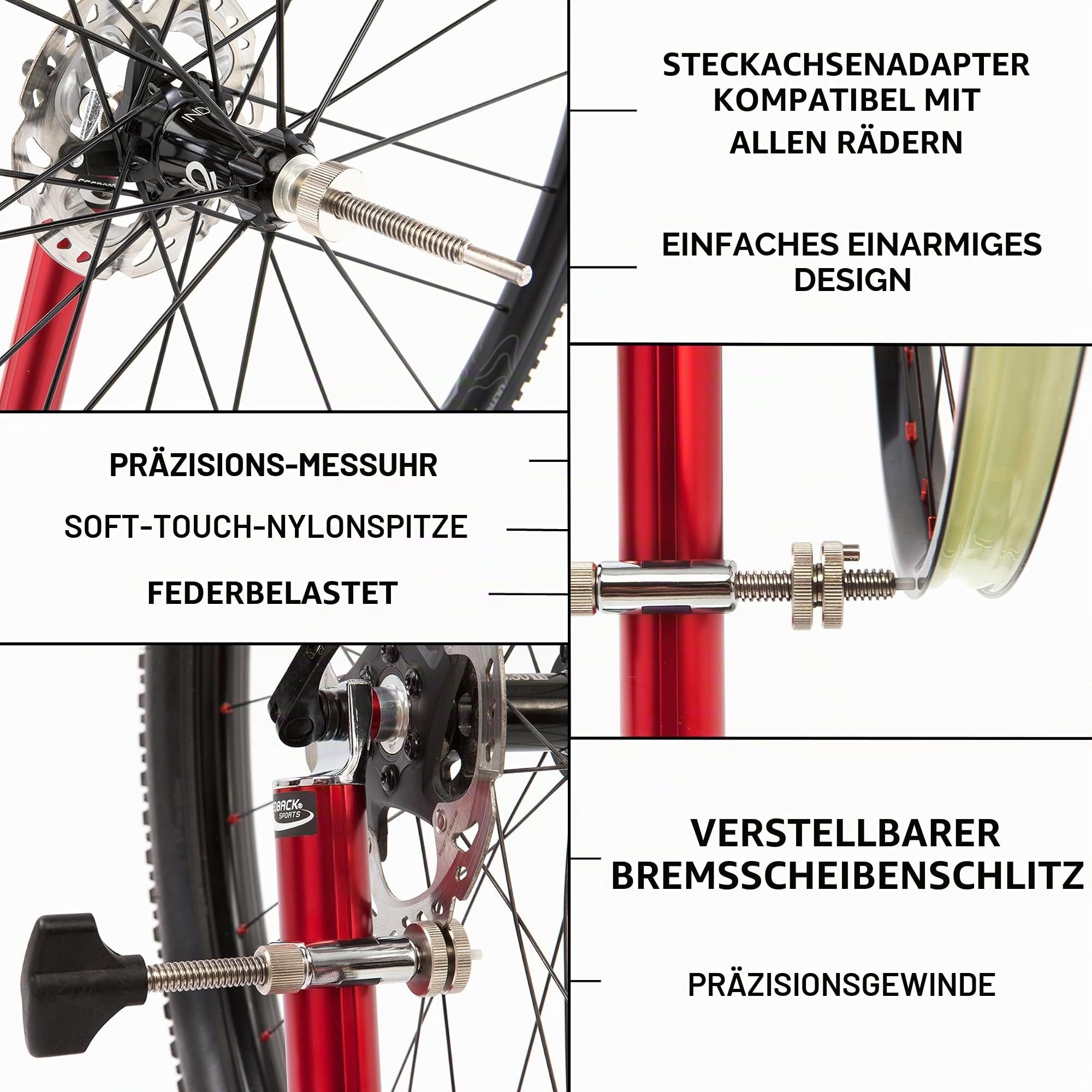 Feedback Sports Pro Truing Stand Zentrierständer, Red, One Size