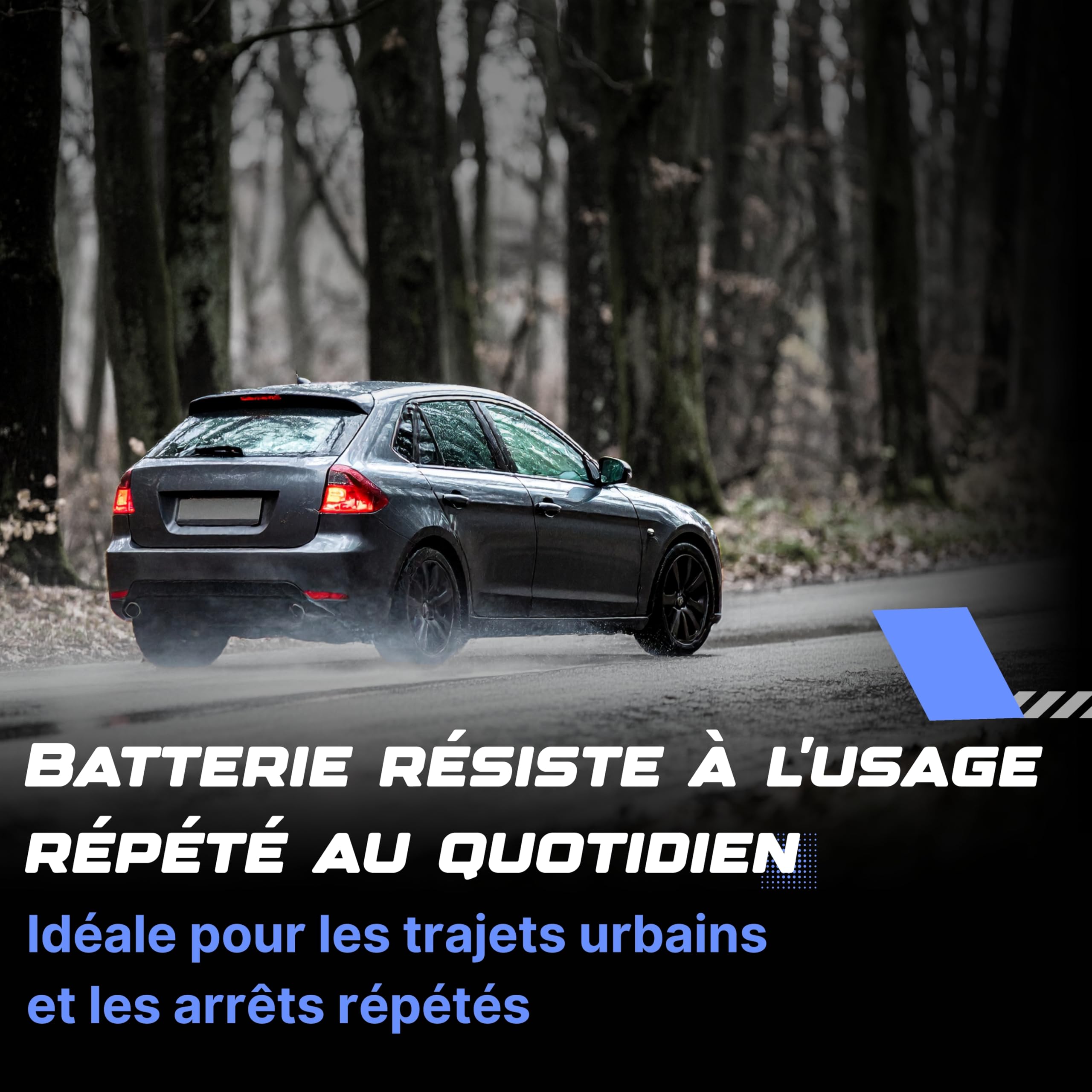 Batterie 12V 60Ah EFB Start & Stop - 560A de Démarrage - Batterie Auto Sans Entretien - Format standard pour citadine et berline - Remplacement Origine - Power Hexagone