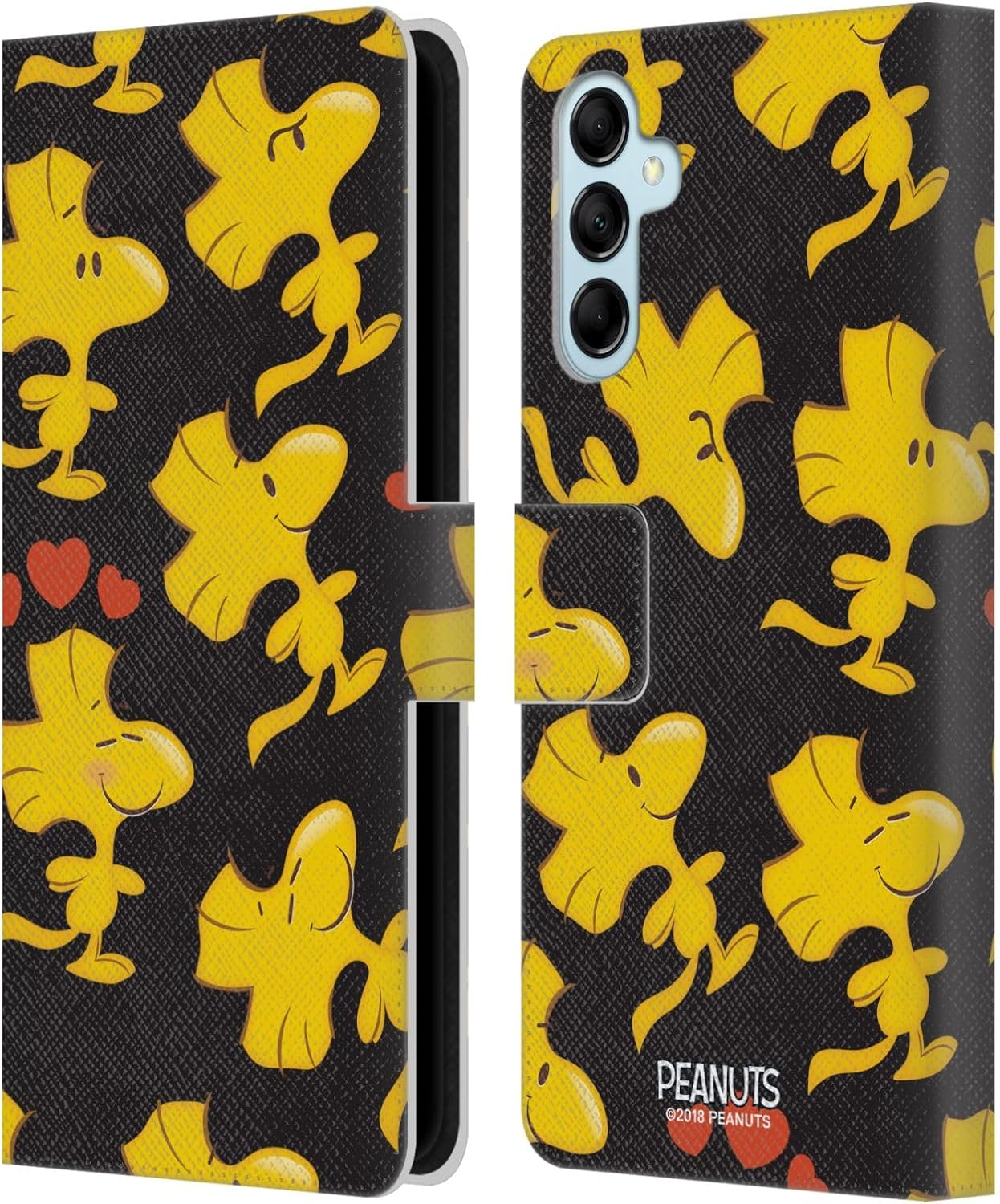Head Case Designs Officially Licensed Peanuts Woodstock Character Patterns Leather Wallet Case Compatible with Samsung Galaxy M14 5G
