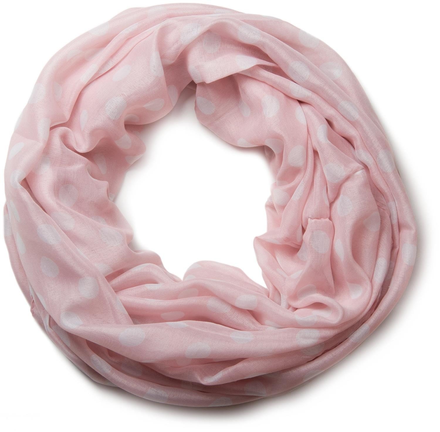 styleBREAKER Women's Loop Scarf - Polka Dots - Lightweight Dotted Pattern Tube Scarf - 90x105 cm - Soft 01016043, Colour:Pink