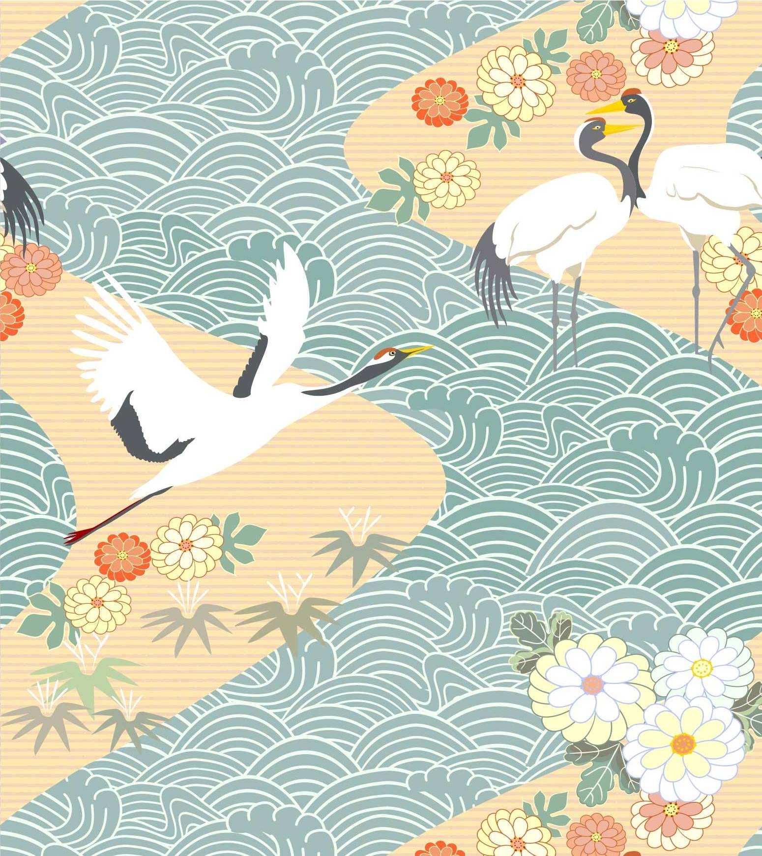 Papel pintado autoadhesivo fácil colocación motivo floral margarita azul White Crane