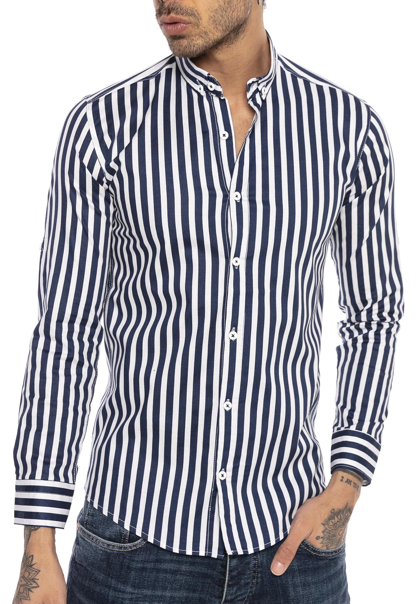 RED BRIDGE Redbridge Camisa Manga Larga con diseño a Rayas para Hombres