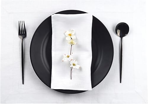 Miniatura 9 de D'Moksha Homes Juego de 4 manteles individuales de lino 100 % lino puro, 14 x 19 pulgadas, manteles individuales naturales lavables para verano