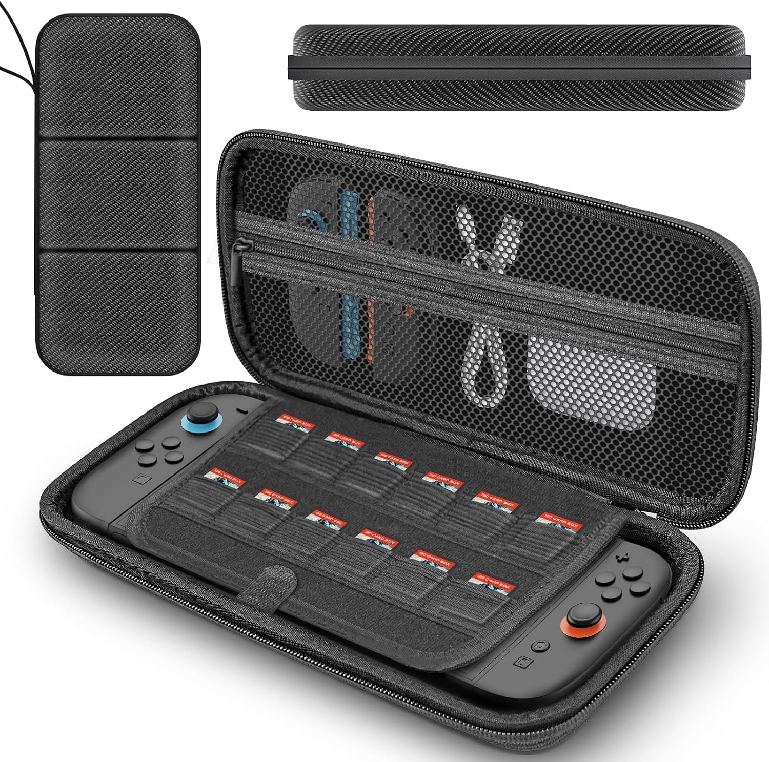 QuoLumPIA Carrying Case for 7.9-inch Nintendo Switch 2(2025),Hard Shell/Compact yet Spacious,12 Game Cartridge Slots/Flocked Lining,Portable Travel Storage Bag,Waterproof/Dustproof/Anti-scratch,Black