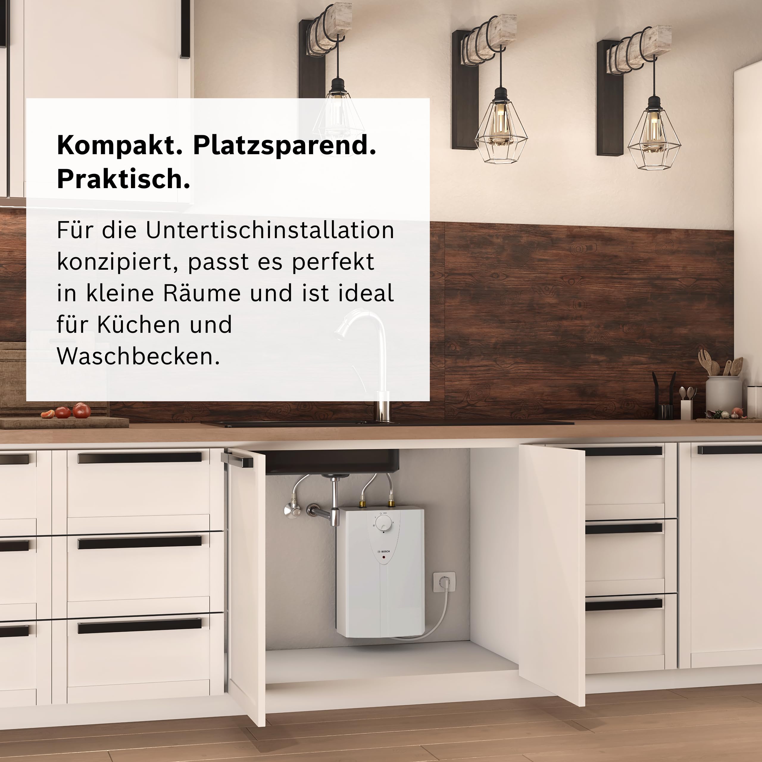 Bosch Elektrischer Kleinspeicher Tronic 1500 TO - Energieklasse A, 230V, 5 Liter Kapazität - Unter-/ Übertischgerät, Stufenlose Temperatureinstellung - Weiß