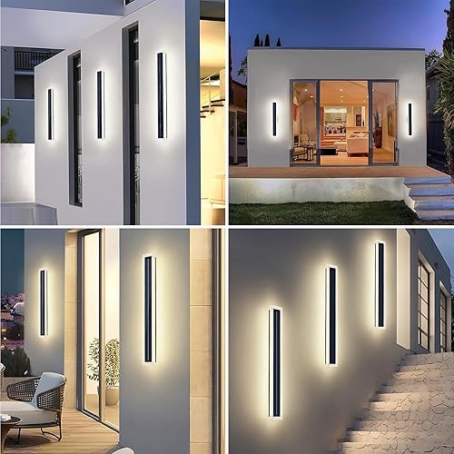 Miniatura 8 de Luces solares de pared impermeables para exteriores, 10 W, lámpara de acrílico montada en pared de 23.6 in de largo, IP65, lámparas de pared