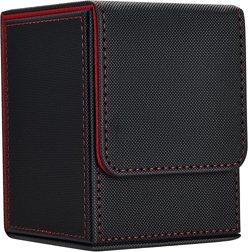 Caja de cartas con 2 divisores, caja de almacenamiento de tarjetas coleccionables de capacidad estándar para más de 80 tarjetas de doble manga,