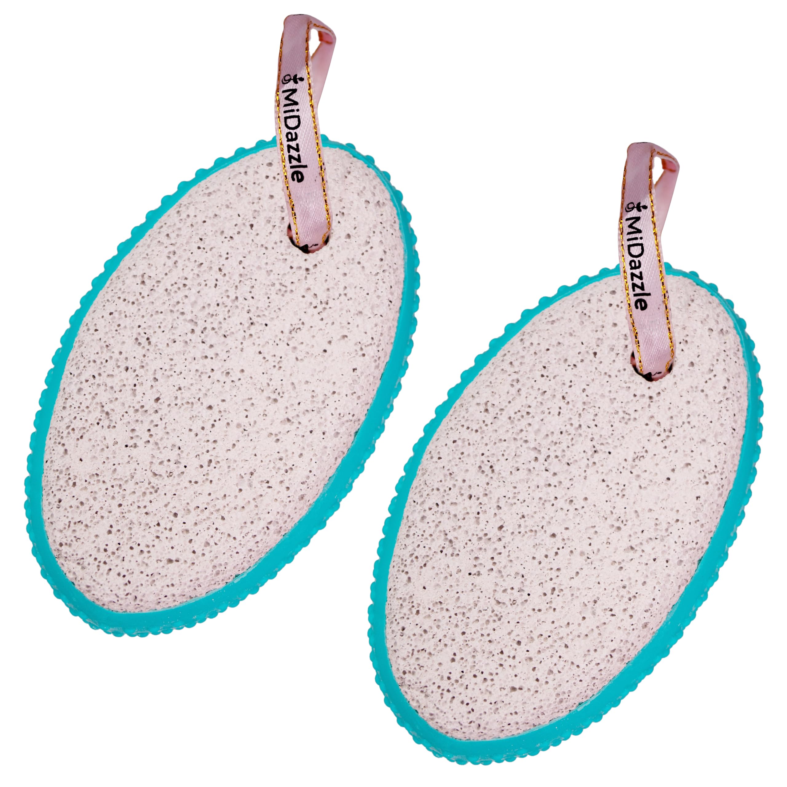 Midazzle Oval Shaped Pumice Stone with Grip (Pack of 2)