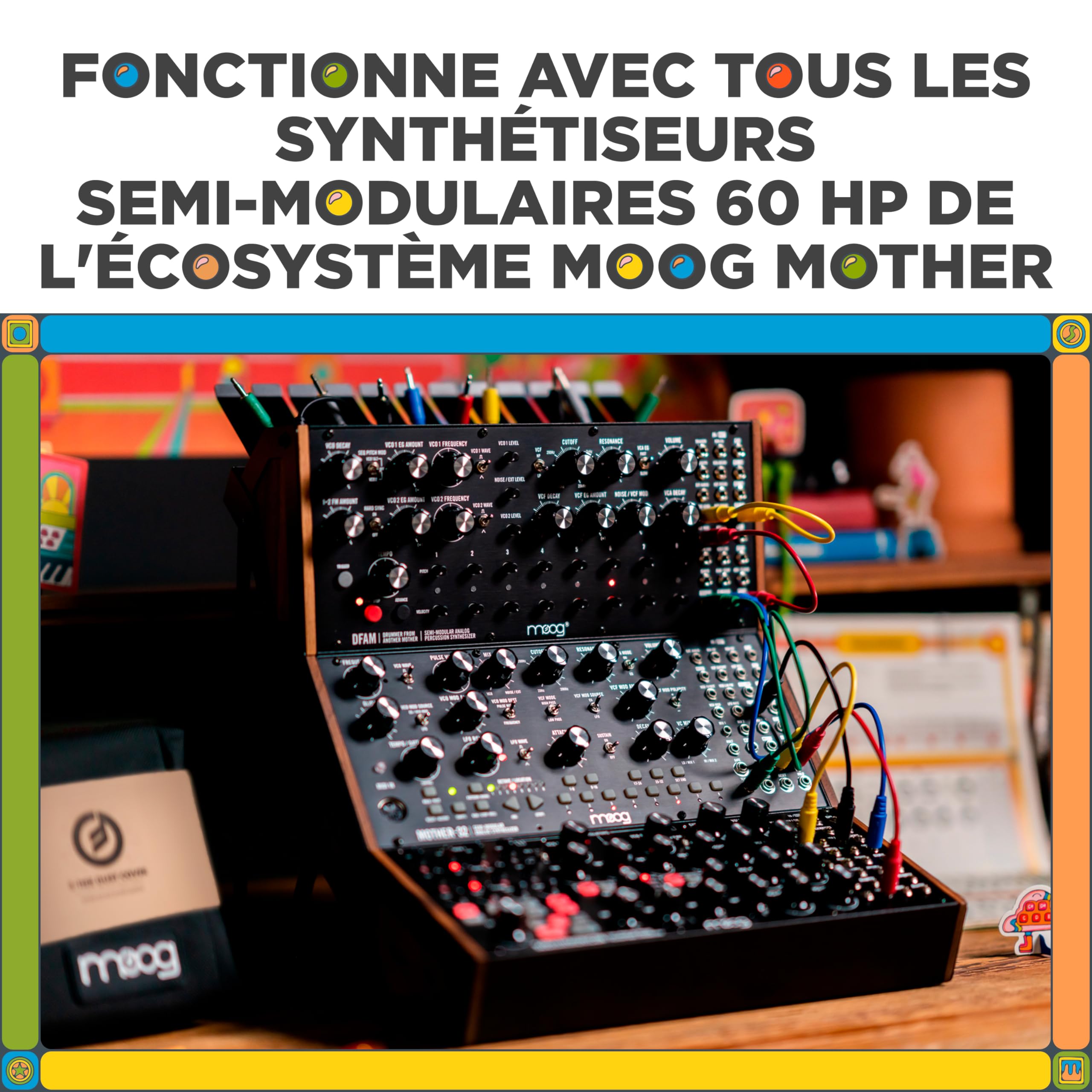 MOOG Sound Studio Kit d'Accessoires avec Rack Trois Étages, Sommateur Analogique, Housse, Câbles Patch et Audio, Organisateur de Câbles, Alimentation