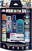 Convenience Kits International Men's 11-Piece TSA Compliant Travel Toiletry Kit: Shave Cream, Razor, Toothbrush, Grooming Essentials - Blue