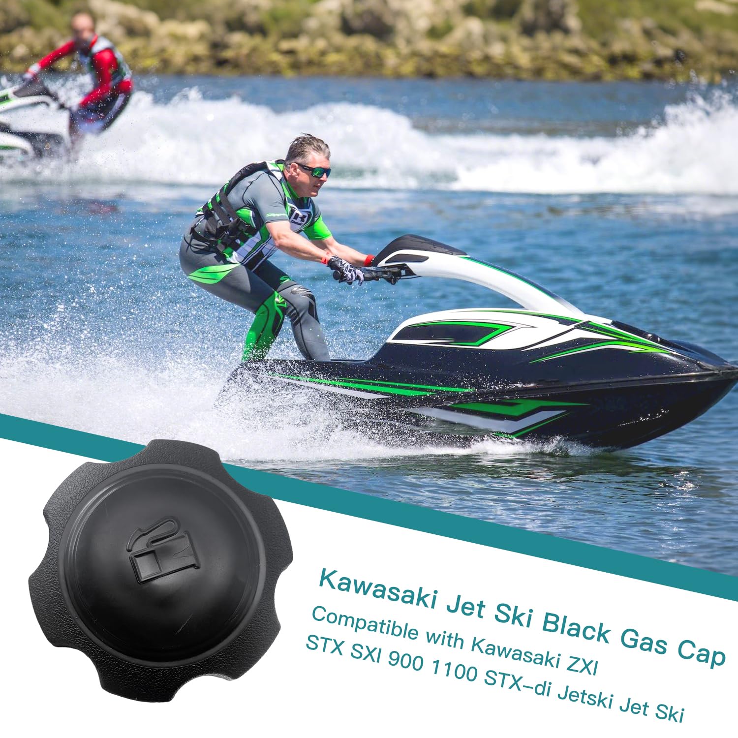 Black Fuel Gas Cap 51049-3714 Compatible with Kawasaki TS/SC/SX