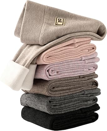 Chicduo 6 Pack Girls Fleece Lined Leggings Girls Thick Thermal Jeggings