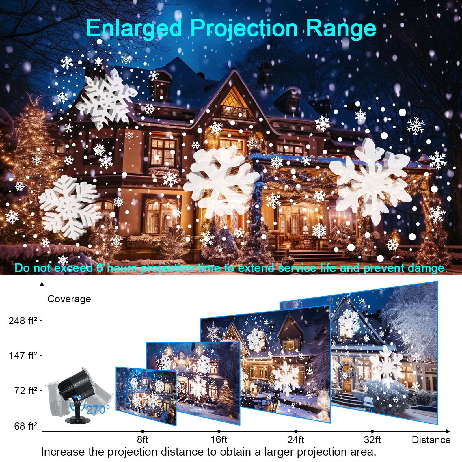 Decoración Navidad,Segotendy Proyector Navidad Exterior Alto Brillo,Luces Proyector Copo de Nieve Interior,Impermeable Lámpara de Nieve Proyección para Cotillon Nochevieja,Fiesta,Jardín,Casa,Regalo