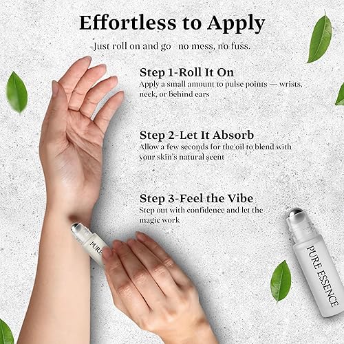 Miniatura 5 de Aceite esencial de feromonas Pure Essence, el aceite esencial con infusión de feromonas original, para hombres y mujeres, listo para la TSA. Aroma