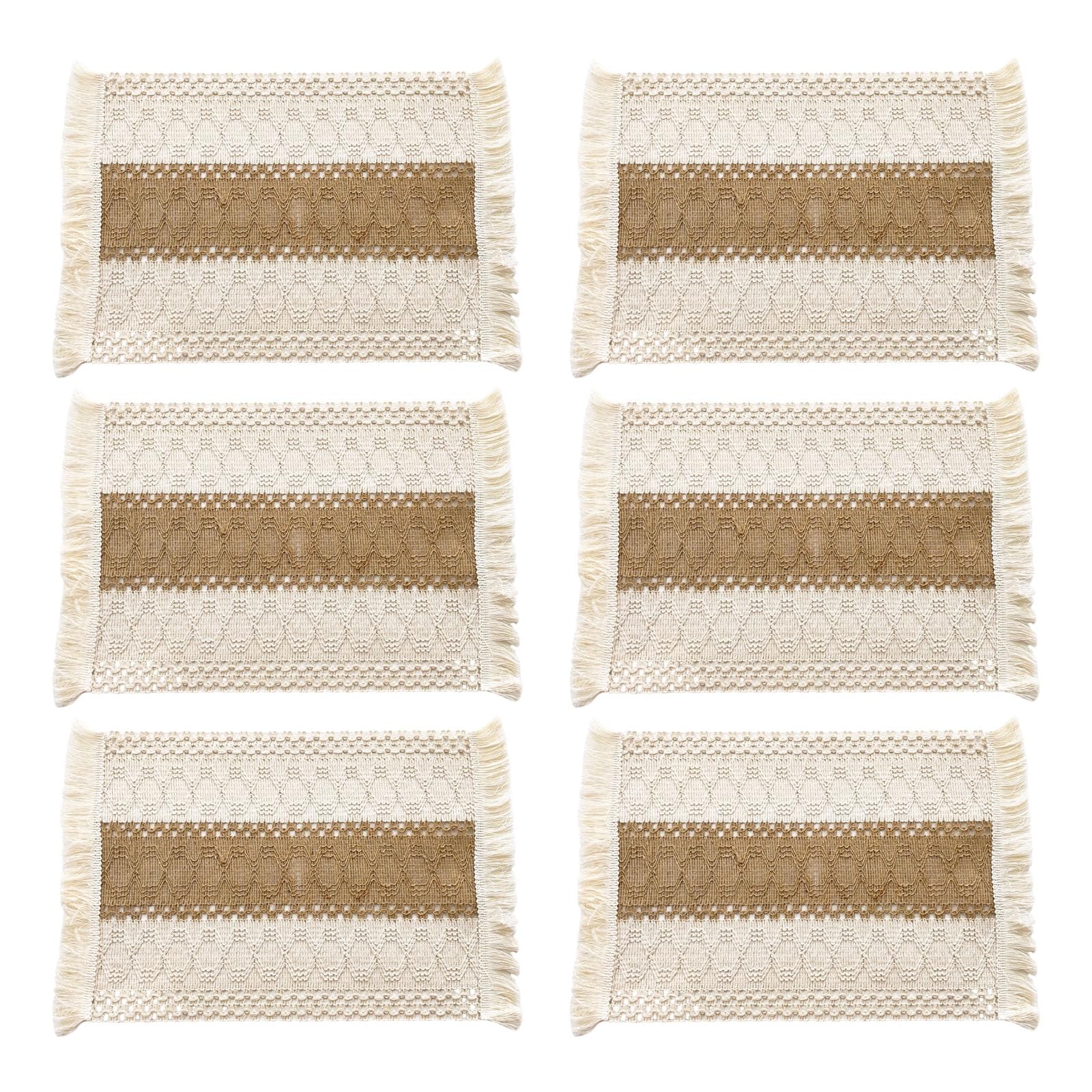 JSGHGDF Multipurpose Cotton Blend Table Runner Mats in Earth Tone Great for Thanksgiving Christmas Themed Decorations Slip Proof Dinner Placemat