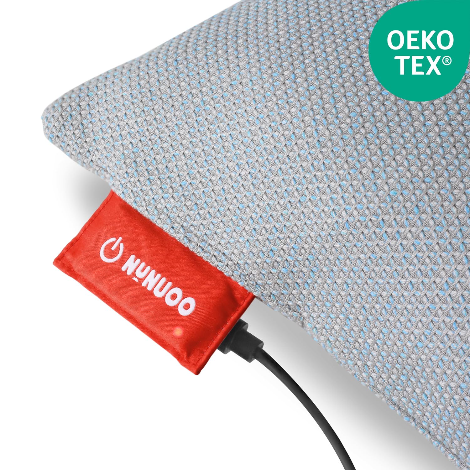 Cuscino riscaldante in tessuto acrilico – Tecnologia di riscaldamento a infrarossi – Elementi riscaldanti – con spegnimento automatico – Cuscino invernale – senza fili – Ricaricabile USB – 4-8