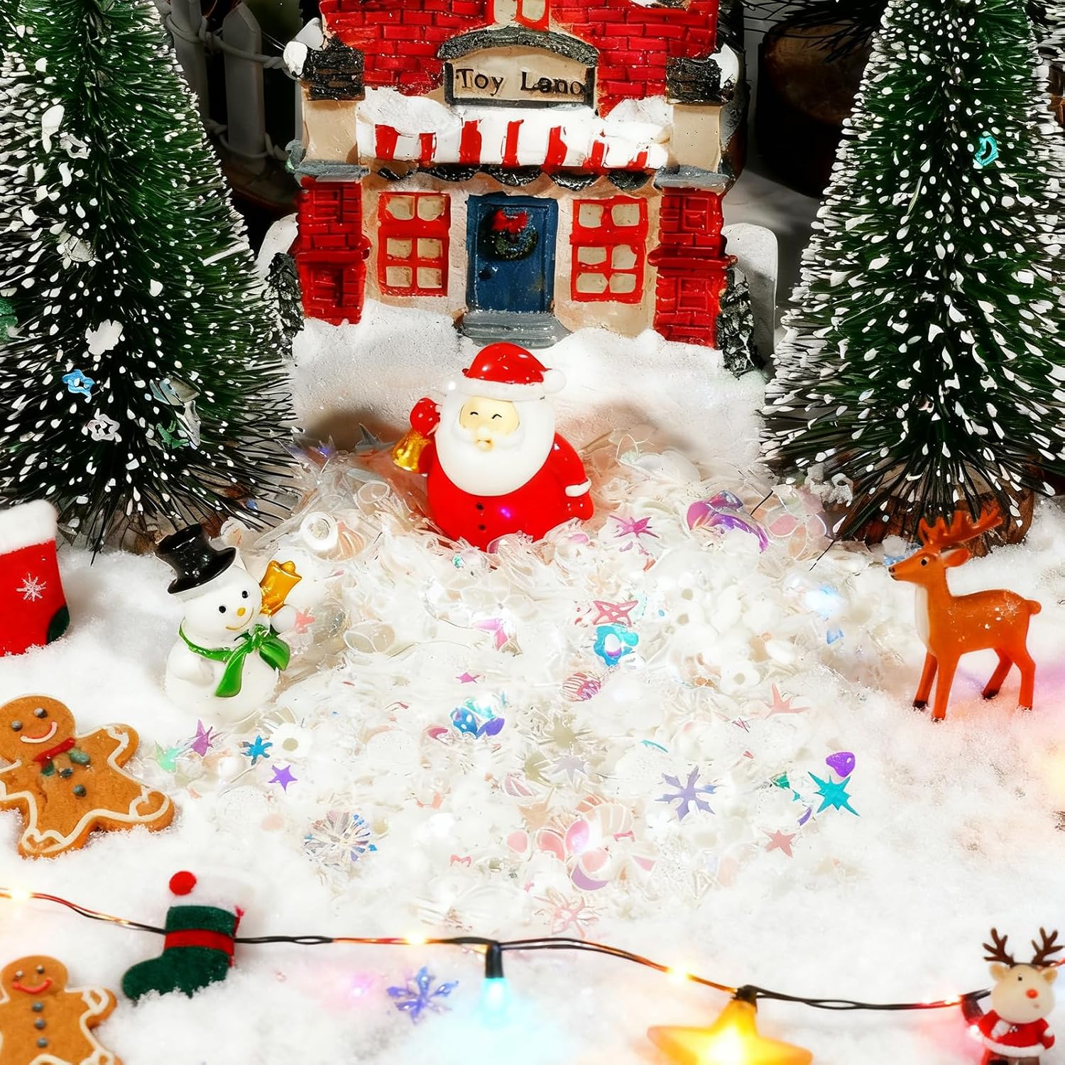 Warmtree Fake Snow Decoration, Artificial Snow for Christmas Decoration, Three Styles Sparkling Snow, Plastic Fake Snow Powder for Gift Filler, Xmas Party Winter Holiday Decor Craft(200 g)