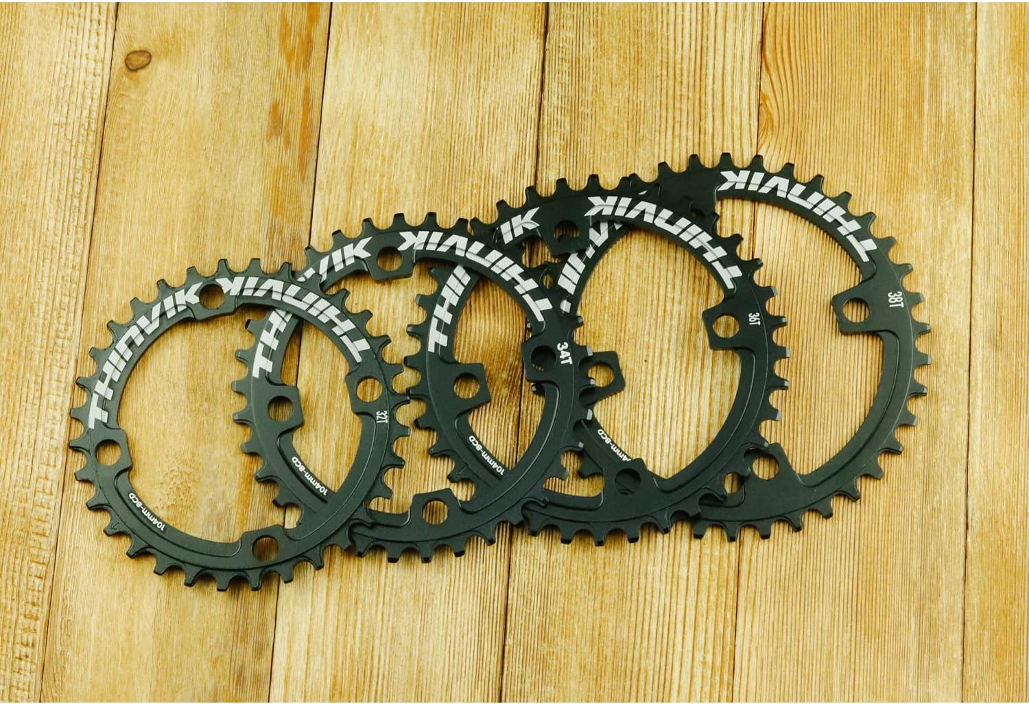 Thinvik 104 BCD Narrow Wide Chainring - Mountain Bike Single Chainrings - 32T 34T 36T 38T Round & Oval - 7075 T6 Aluminium Alloy