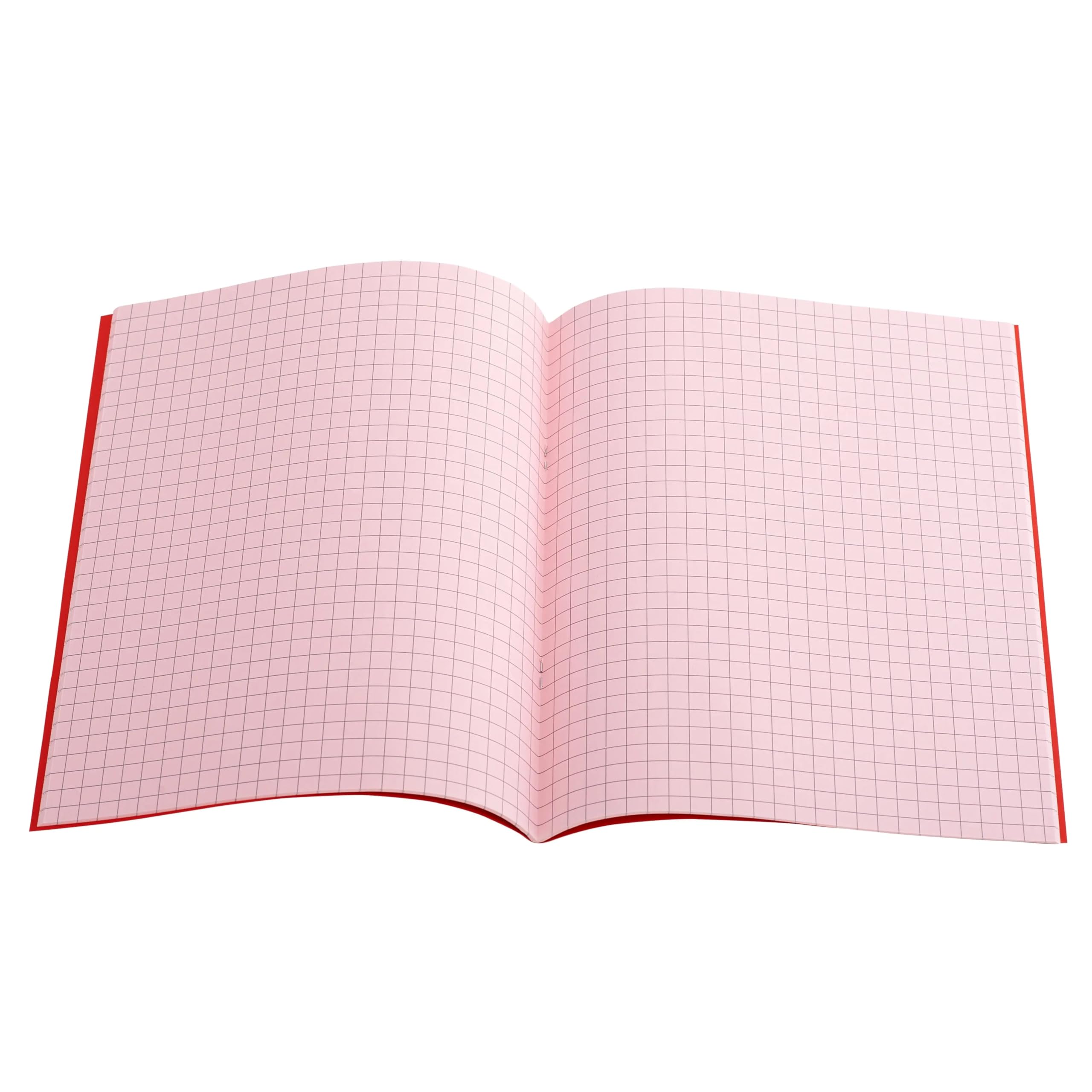 The Dyslexia Shop 9" x 7" - 7mm Squared Tinted Paper - Exercise Book (Red Cover) Pack of 10 / Pink