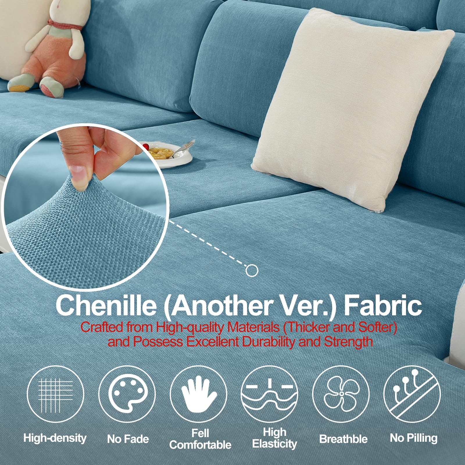 Amazon.com: WEYOND Large Backrest Cushion Covers Super Stretch