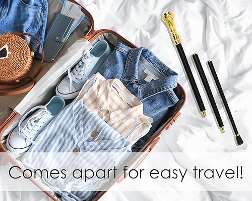 Miniatura 4 de Bastón masónico de bastón masónico – Bastones de vestir elegantes para hombres, equilibrio de personas mayores, 3 piezas plegables para estabilidad,