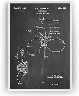 Magic Posters Boat Propeller 1964 Patent Print - Beach House Nautical Poster Giclee Art Wall Decor Vintage Blueprint Gift - Frame Not Included