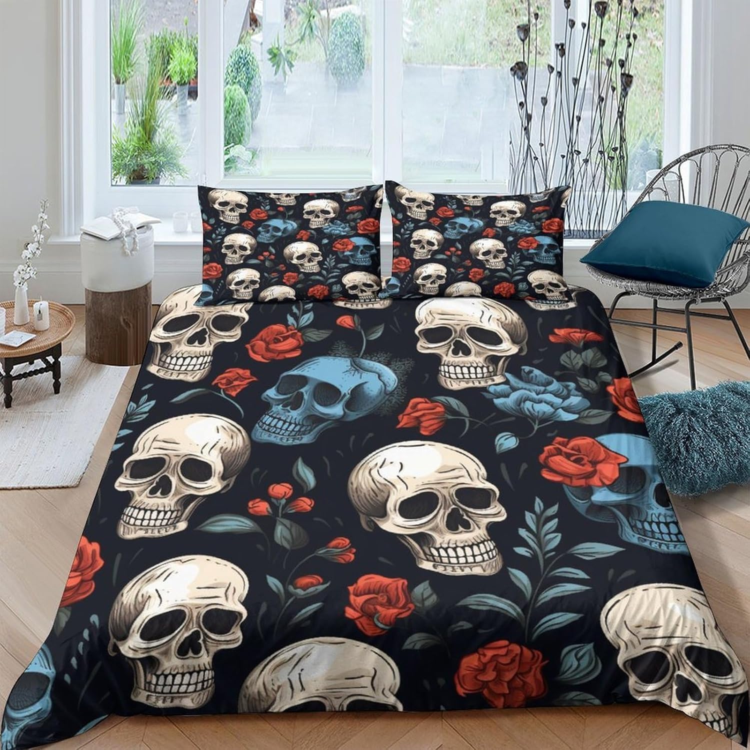 Parure de lit crâne imprimée 3D en microfibre pour affirmer votre style unique au quotidien
